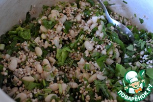 Салат с зелёной гречкой и авокадо