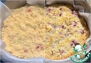 Насыпной пирог с клубникой