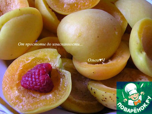 Пирог с абрикосами и малиной