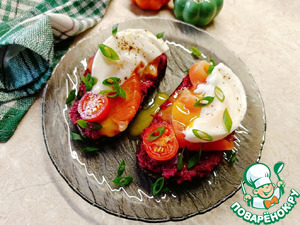 Бутерброд с форелью и яйцом