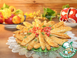 Булочки-трубочки с творогом и повидлом