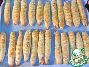 Булочки-трубочки с творогом и повидлом