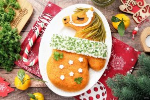 Новогодний салат "Варежка" на год Лошади Новогодний салат "Варежка" на год Лошади