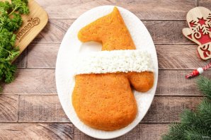 Новогодний салат "Варежка" на год Лошади Новогодний салат "Варежка" на год Лошади